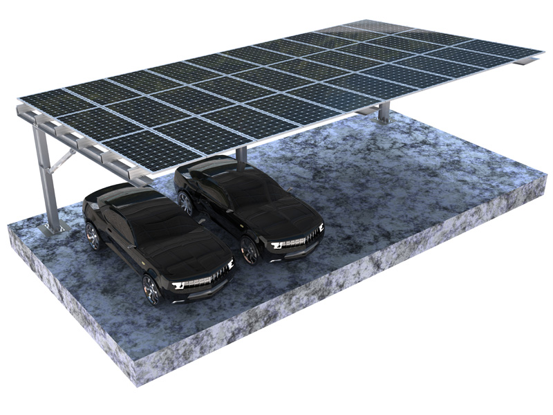 Carbon Steel BIPV Solar Carport Systems Solar Mounting Structure Carports