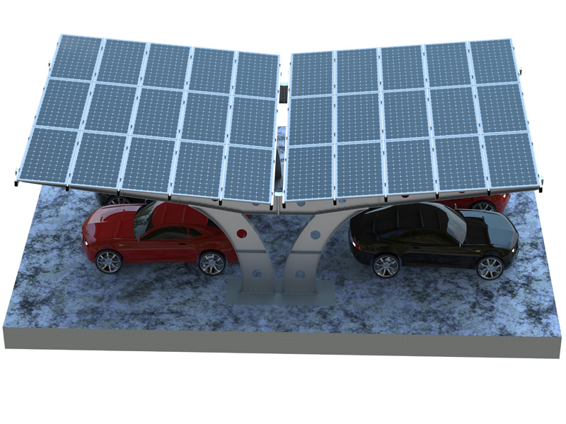 Photovoltaic Mounting Structure Solar Panel Carport Double Entrance